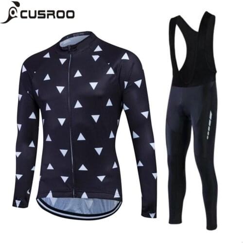 CUSROO MenS Long Sleeve Cycling Jersey Sets Specialize Bicycle Cheap Cycle Clothing Maillot Racing Bike Clothes Jersey Team