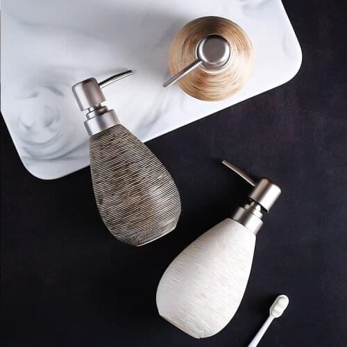 NEWYEARNEW 400ML Ceramic Hand Washing Liquid Bottle Hotel Soap Dispenser Emulsion Bathroom Accessories Home Decoration
