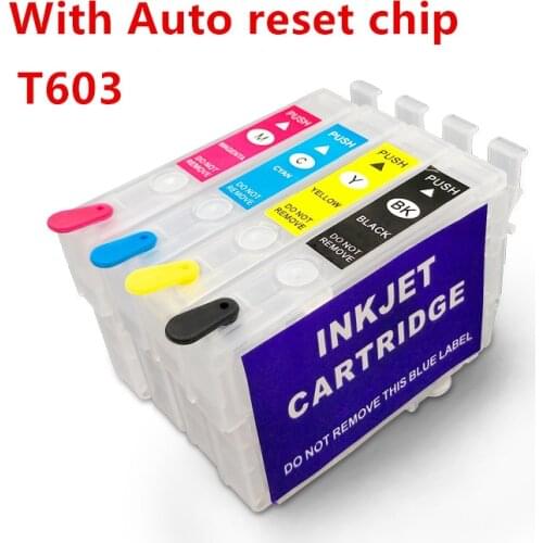 Refillable Ink Cartridge T603XL 603XL T603 empty refill for Epson XP-2100 XP-2105 XP-3100 XP-3105 XP-4100 XP-4105 WF-2810 WF2830