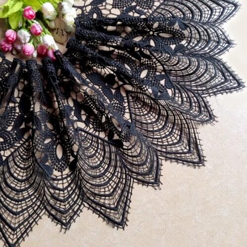 1.5Meters/lot 30 cm wide exquisite hollow large flower lace handmade DIY long home clothes skirt hem fabric decoration AC246
