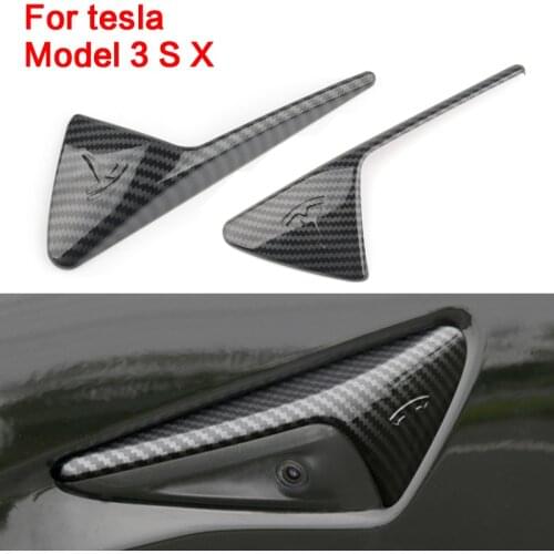 2Pcs/Set For Tesla Model 3 Y S X Model3 Side Camera Carbon Fiber ABS Protection Cover For Tesla Model Three Accessories