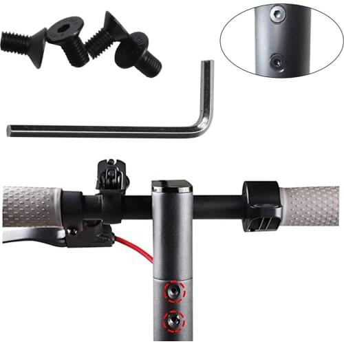 4 pcs Carbon Steel Front Handlebar Fork Tube Screws With Hexagon Wrench for Xiaomi M365 Electric Scooter Replacement Parts
