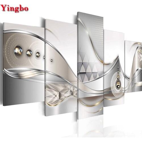 5 pcs diamond painting Abstract line art 3d full square round drill,mosaic diamond cross stitch 5d diamond embroidery kits