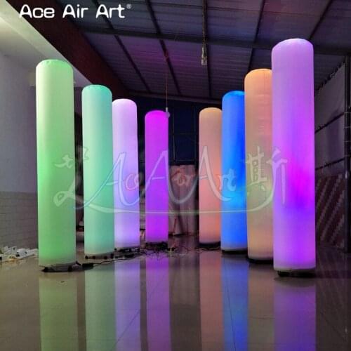 8 pcs best selling background led decoration inflatable tube/column,shinning pillars for indoor/outdoor decor