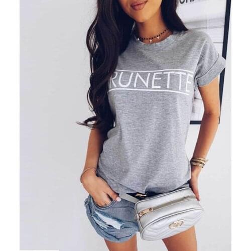 AECU T-Shirt Summer Fashion Vogue Womens Short Sleeve Basic T-shirt Feminina Hipster O-neck Casual Tops Feminina Brand Top