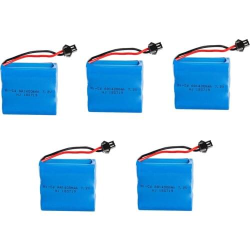 7.2V 1400mah NiCD Battery with SM Plug For Remote Control toys Cars Tanks Robots Boats Guns parts AA Battery 1-5PCS