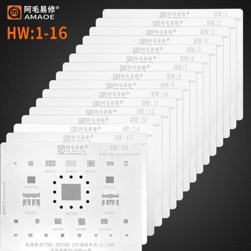 Amaoe HW1-15 BGA Reballing Stencil For Huawei Mate 40 Pro+ 40RS 30 20 Nova8 8X 9 Kirin 9000 980 WIFI Power Audio CPU RAM IC Chip