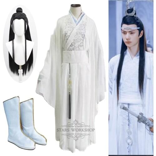 Anime MO DAO ZU SHI Lan Wangji Cosplay Costume TV Play Role Chinese Traditional Hanfu Halloween Carnival Party Women Men Suit