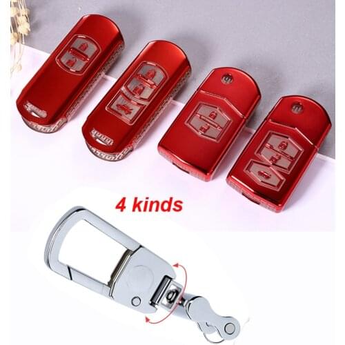 Car TPU key bag case cover Fit for Mazda 2 3 6 Axela Atenza CX-5 CX5 CX-7 CX-9 Two or three Buttons ( red black option)