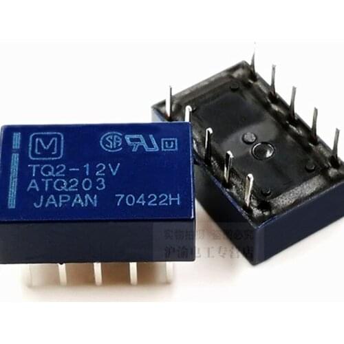 Free shipping 2PCS TQ2-12VDC TQ2-12V TQ2-DC12V ATQ203 1A 12V 10P Relays