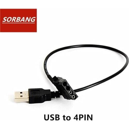 USB port to chassis fan big 4Pin interface cable, 12V chassis cooling fan changed to 5V USB port adapter cable