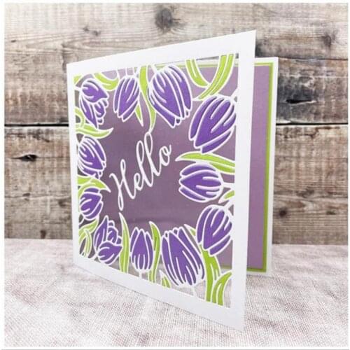 Flower Hollow Frame 2021 New Metal Cutting Dies Stencils for DIY Scrapbooking Photo Album Decorative Embossing DIY Paper Cards