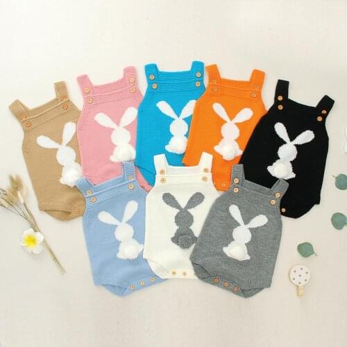 Newborn Bodysuits Summer Infant Rompers Baby Girl Boy Knitted Jumpsuits Rabbit Toddler Funny Onsie Fall Outerwear Spring Clothes