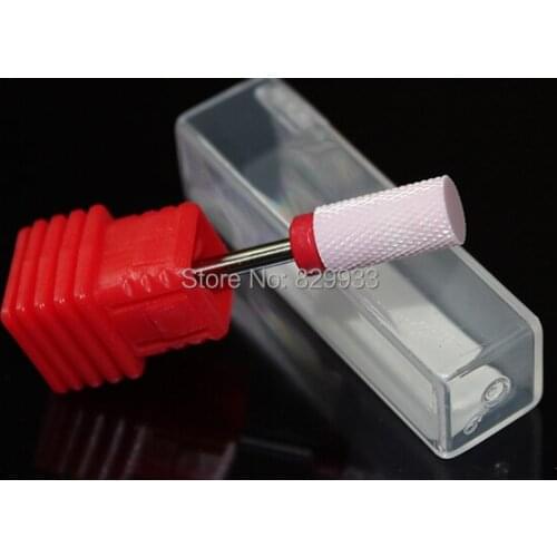 Fine 3/32'' Large Barrel Pink Ceramic Foot Calluses Bit Professional Manicure Pedicure Sawdust-artificial Nail Drill Bits Tools