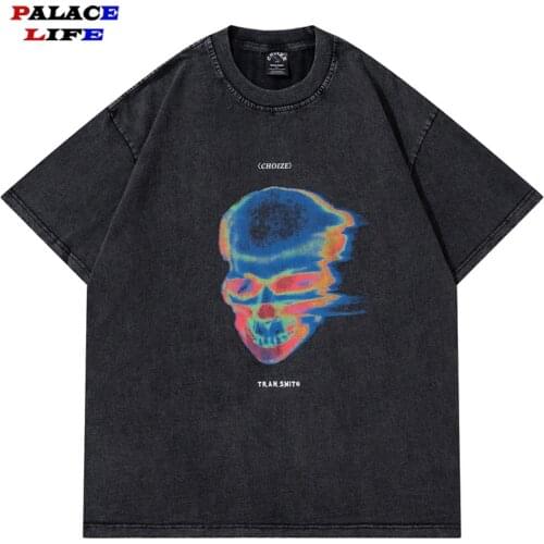 Oversize T-Shirt 2021 Men Hip Hop Streetwear Angel Dark Print Tshirt Harajuku Cotton Loose T Shirt Summer Short Sleeve Tops Tees