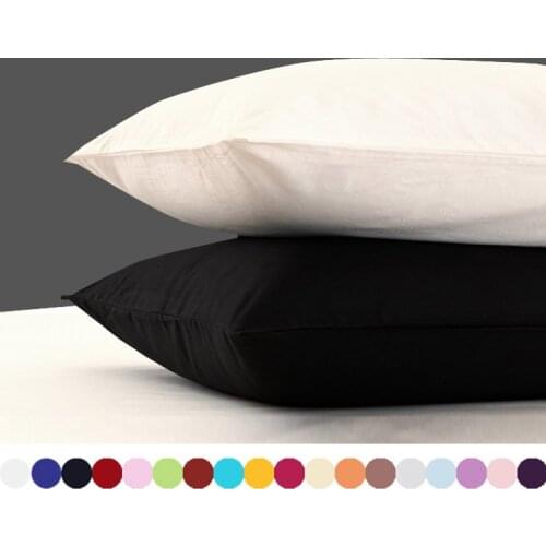 2 piece Cotton 600TC Hotel Pillowcase 19 Solid color pillow case Bedding 70x70cm 50x70 pillow cover Customize any size