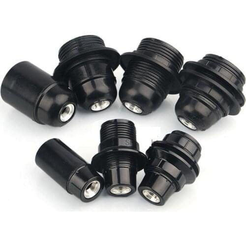IWHD DIY Partalamparas Douille E26 E14 Lamp Bulb Holder Base E27 Socket Black Plastic Lighting Accessory