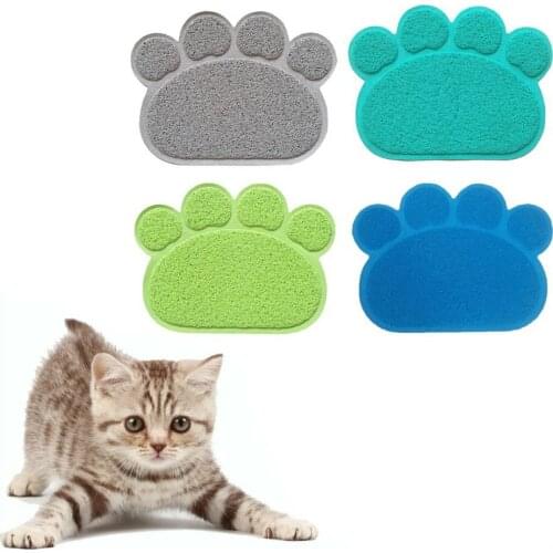 Cat Litter Mat Paw Print Feeding Bowl Placemat Cat Bed Pads Non-slip Waterproof Litter Trapper Mats Cat Accessories