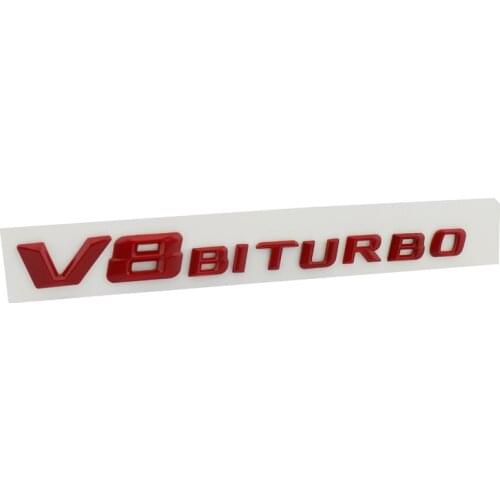 Red V8 Biturbo for E63 SL63 ML63 G63 Fender Emblem Badge Sticker