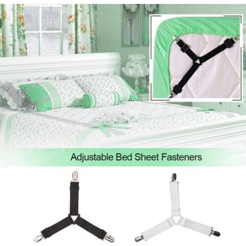 Bed Sheet Clip Grippers Suspender Cord Hook Loop Clasps Adjustabl Elastic Mattress Cover Non-slip Clip Straps Clothes Pegs