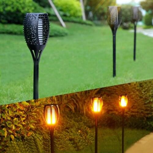 Lawn Lamps Solar Lights Upgraded, Waterproof Flickering Flames 96 LED Torches Lights Outdoor Solar Landscape Decoration Lighting