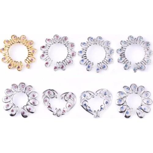 Fashion Hollow Out Heart Circle With Zircon Open Non-Piercing Nipple Ring Sexy Stainless Steel Adjustable Fake Nipple Clamps