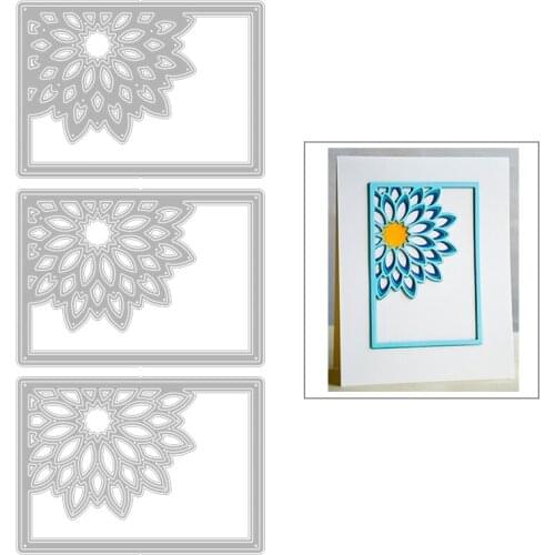 2020 New Rectangle Frame Layering Metal Cutting Dies For DIY Daisy Pattern Embossing Making Layered Card Scrapbooking NO Stamps