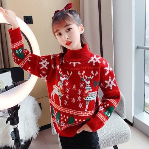 New Girls Sweater Babys Coat Outwear 2021 Red Thicken Warm Warm Spring Autumn Jacket Knitting Pullover Childrens Clothing