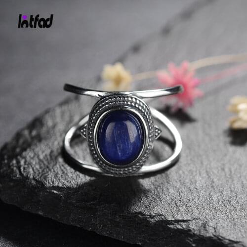 New Design Natural Kyanite Rings for Women Men 925 Sterling Silver Ring Gemstone Fine Jewelry Anniversary Gift