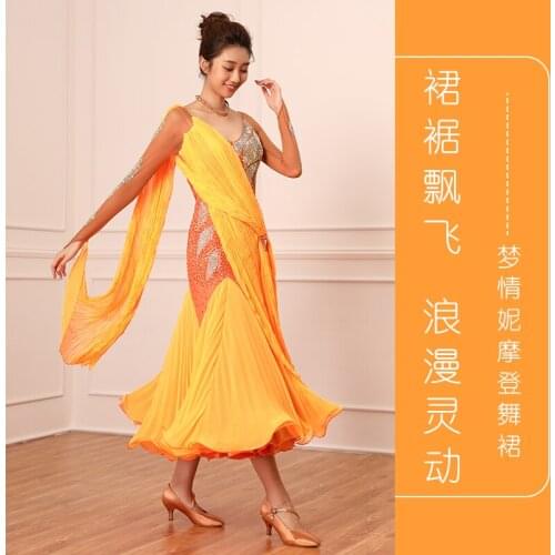 Dance dress new competition dress dress waltz ballroom dance with large skirt national ballroom dance diamond set upscale perfor