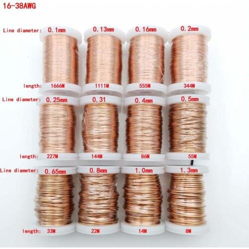100g/pcs Polyurethane Enameled Copper Wire Varnished Diameter 0.1mm To 1.5mm QA-1/155 2UEW For Transformer Wire Jumper