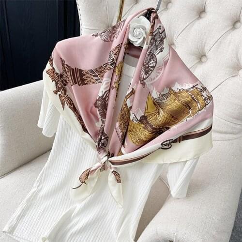 2021 new spring women scarf quality shawl silk fashion scarf headscarf beach sunscreen bag headscarf scarf 90cm*90cm