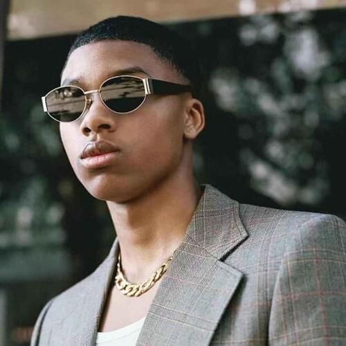 Steampunk Sunglasses 2019 Punk Metal Sun Glasses Men Europe And America Vintage Trendy Oval Eyeglasses Women Red Green Purple