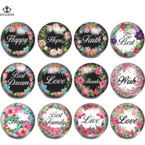 ROYALBEIER 12pcs/lot Mix Colors Exotic 18mm Glass Snap Button Jewelry pulseira Glass Snap Fit Snap Bracelet Snaps Jewelry KZ1102