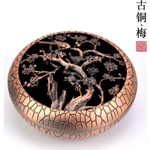 Plate Antique Incense Burner Holder Tray Buddha Zen Tibetan Incense Burner Metal Smoke Arabic Bruleur Encens Home Decor AD50IB