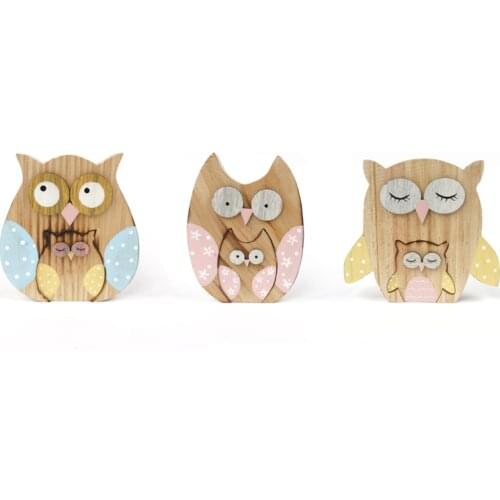 New matryoshka owl decoration 3set/lot wood owl decoration dolls log craft 14*11*2cm home decor party decoration supplies