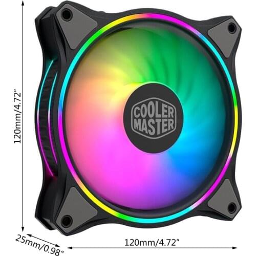 MF120 HALO Dual Ring Addressable RGB Fan for PC Computer Case Liquid Radiator Cooler Master MasterFan