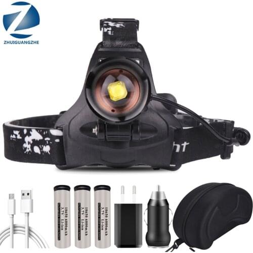 XHP100 9-Core Led Headlamp Zoomable Headlight Waterproof Powerbank USB Rechargeable 18650 Battery Head Flashlight Lamp
