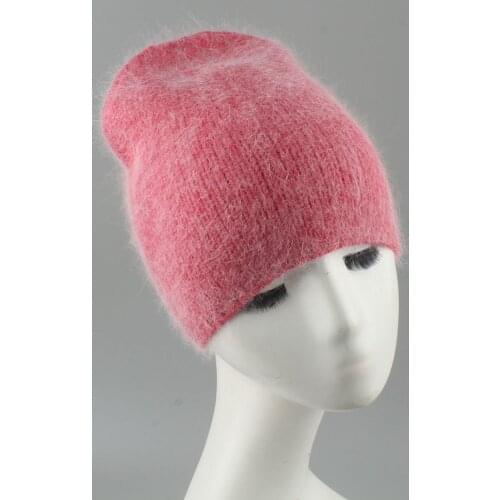 2021 New Winter Hat 70% Rabbit Fur Knitted Hats For Women Wool Skullies Beanies Fashion Luxury Warm Cap