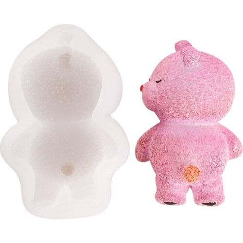 Sugarcraft Chocolate Silicone Mold Cute Cartoon Sleepy Bear Mousse Pastry Moulds Baking Cake Decoration Tools