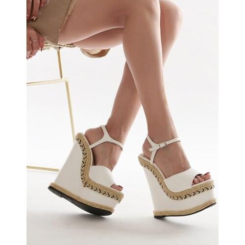 7 Inches Platform Sandals Slope Heel Sexy Models Fetish Shoes Nightclub Stripper Full Dress Party Show Mature New Style Fashion