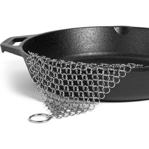 1 Pc Stainless Steel Cleaning Brush Cleaner Finger Brush Scrubber Mail Iron Chain Cast Tool Brush Kitchen Wash U6S2