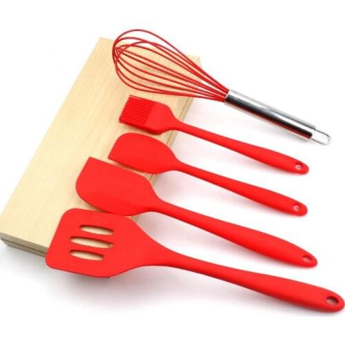 5Pcs/set Convenience Kitchen Silicone Cooking Tools Heat Resistant Non-Stick Spatula Eggbeater Oil Brush Kitchenware Accessories