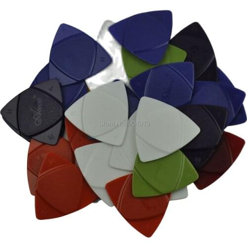 50Pcs Alice Anti-Skid Triangle Guitar Picks Plectrums 3 Gauges in 1 integrated For Acoustic Electric Guitar