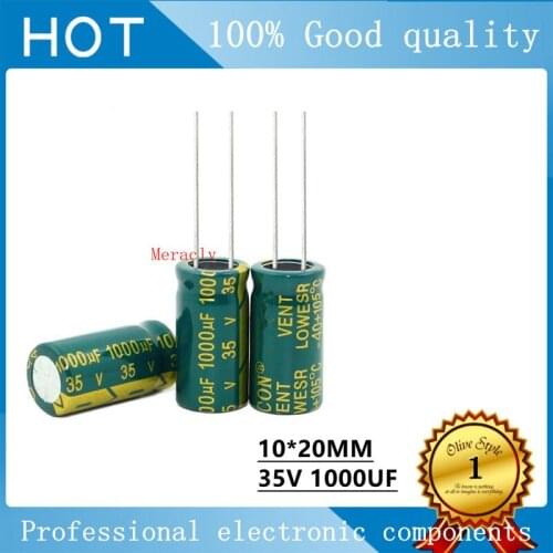 5PCS 35V 1000UF Aluminum electrolytic capacitors Own factory long life High frequency and low resistance best quality 20