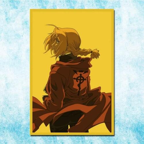 Anime Fullmetal Alchemist Edward Elric Roy Vintage Posters Art Silk Poster Canvas Retro Print For Home Room Decor Decoration-049
