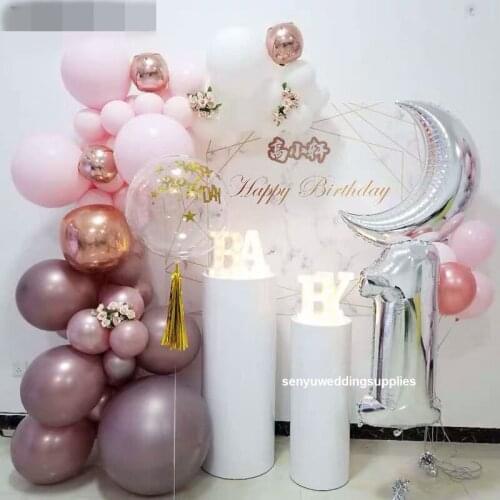 Any size can make) 2pcs/set white wedding Wedding Round acrylic wedding Plinth stand Backdrop alkway stand senyu2131