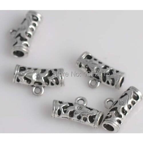 Free shipping 20PCs Antique Silver Bail Beads Spacer Beads Fit Charm Bracelet 22x13mm YTC0050