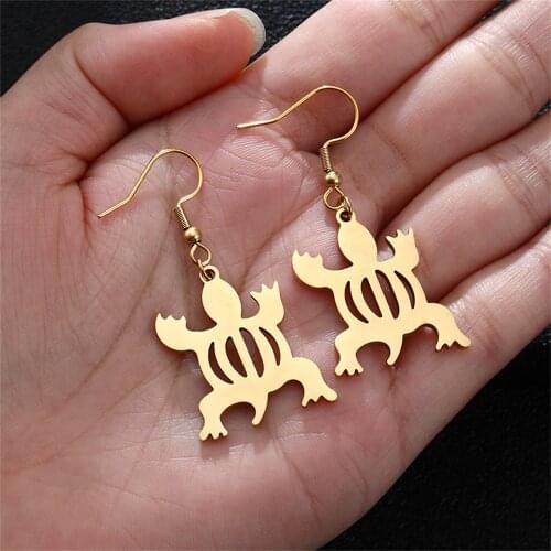Stainless Steel Bijoux African Symbol Earrings Gold Color Adinkra Gye Nyame Earrings Ethnic Jewelry Women Gifts Pendientes