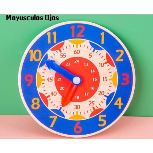 Digital Wooden Teaching Clock Toy Toddler Baby Intelligence Early Education Cognitive Clock Time Clock Learning